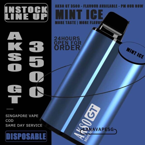 AKSO GT 3500 DISPOSABLE - VAPE SG Strive to go beyond limits! The Akso GT is rated at 3500 puffs and features a smaller battery than the Akso 1500. But it comes with a USB Type C charging port. This means that you can savour every ML if liquid in the tank. Akso GT also features a huge 12ML capacity. Mesh coils used in the GT ensure very good flavours production and to top it off, the GT comes with an adjustable airflow. Catering the needs of various types of vapers out there. Get AKSO GT 3500 DISPOSABLE Now with our VAPE SG SHOP - LANAVAPESG ! ⚠️PROMO BUNDLE SET⚠️ < Click Here Specification: Nic : 5% E-liquid Capacity:12ml Coil : Mesh Coil Battery Capacity: 650mAh(Rechargeable) Fully Charged Time : 30mins Puff: 3500 puffs ⚠️AKSO GT 3500 DISPOSABLE FLAVOUR LINE UP⚠️ Energy Drink Grape Ice Guava Lychee Ice Mango Ice Mint Ice Nutty Tobacco Pink Zest Strwaberry Cheesecake Watermelon Ice  Yam Sweet Watermelon Charcoal Roasted Coffee Apple Caramel Peanut Butter Cream Lemon Tart Sirap Bandung Rootbeer SG VAPE COD SAME DAY DELIVERY , CASH ON DELIVERY ONLY. ORDER BEFORE 5PM , SAME DAY NIGHT SLOT 7PM – 10PM RECEIVED PARCEL. TAKE BULK ORDER /MORE ORDER PLS CONTACT US : LANAVAPESG WHATSAPP VIEW OUR DAILY NEWS INFORMATION VAPE : LANAVAPESG CHANNEL