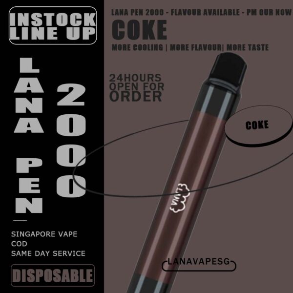 LANA PEN 2K DISPOSABLE - VAPE SG Take the Best Seller Flavour Top 3 from LANA PEN DISPOSABLE ! Tie Guan Yin The taste of Lana pen disposable vapes of the tieguanyin flavor is very unique. It breaks the previous fruit flavor and integrates the mellow taste of Tieguanyin tea into it. Fragrance of tea Mixed Fruit MIXED FRUIT Disposable Vape  is the latest disposable electronic cigarette flavor developed by lana. It incorporates the flavor of skittles into electronic cigarettes. , whether you are a primary user of electronic cigarettes or a professional, it is easy to activate it, very simple, its fashionable appearance makes you the most shining star in the crowd. Sweet Peach Lana pen disposable vapes of the sweet peach flavor is a little sweeter than other flavors. It is mixed with the fruity aroma of fresh peach, sweet and slightly icy roar but not Very exciting, the taste is relatively rich, if you have friends who like the aroma of peach, this is definitely your best choice. SPECIFITION : Nicotine : 5% E-Liquid : 6ml Capacity : 6ml Non-Rechargeable ⚠️LANA PEN 2000 DISPOSABLE FLAVOUR LIST⚠️ Apple Berry Coke Grape Lush Ice Lychee Mango Milkshake Mineral Mixed Fruit Passion Peach Skittles Strawberry Strw Watermelon Tie Guan Yin SG VAPE COD SAME DAY DELIVERY , CASH ON DELIVERY ONLY. ORDER BEFORE 5PM , SAME DAY NIGHT SLOT 7PM – 10PM RECEIVED PARCEL. TAKE BULK ORDER /MORE ORDER PLS CONTACT US : LANAVAPESG WHATSAPP VIEW OUR DAILY NEWS INFORMATION VAPE : LANAVAPESG CHANNEL