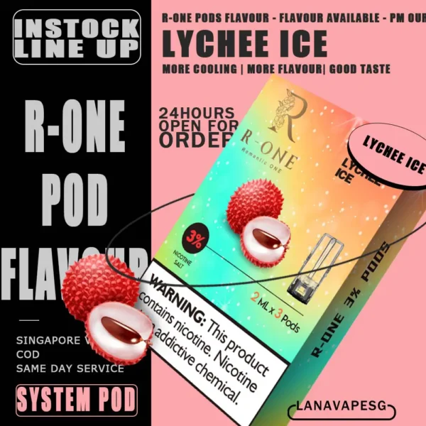 R-ONE POD - LYCHEE ICE - SG VAPE SHOP COD LANAVAPESG | VAPE SG | Vape Singapore | SG VAPE