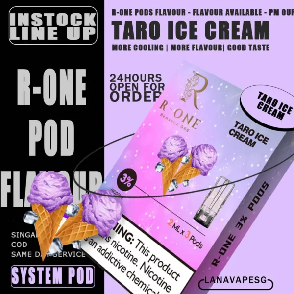 R-ONE POD - TARO ICE CREAM - SG VAPE SHOP COD LANAVAPESG | VAPE SG | Vape Singapore | SG VAPE