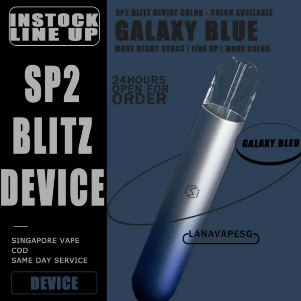SP2 DEVICE - SG VAPE SHOP COD SP2 Blitz DEVICE, as known as SP2S, is all-in-one closed pod system produced by Spring Time. It powered by 350mAh built-in battery and equipped with transparent crystal pod flavour with BLITZ light. With pre-filled 2ml e-liquid, the SP2 Blitz brings an easy vape for portability and ease of use. SP2 has a vibration reminder after taking over 15 puff within 10min. The Sp2 Blitz Device LED light indicator display red light during charging, and light off after the battery is fully charged. The LED light flashes 10 times to indicate low power. Features: Built-in Battery 350mAh Maximum Wattage: 10-15W Magnetic Pod Connection Full Charge 40min last up to 300-500 puff Specification : Built-in Battery 350mAh Maximum Wattage: 10-15W Magnetic Pod Connection Full Charge 40min last up to 300-500 puff Package Included : 1 x Device 1 x Type-C Cable ⚠️SP2 BLITZ DEVICE COMPATIBLE POD WITH⚠️ SP2 POD LANA POD ZEUZ POD ZENO POD GENESIS POD R-ONE POD KIZZ POD J13 POD ⚠️SP2 DEVICE COLOUR LINE UP⚠️ Black Pink – Romance Red Blue Black – Samurai Blue Gold – Gold Generation Gold Twilight – Sunset Shadow Silver Blue – Galaxy Blue Sky Blue – Quasar Green White – Pearl White SG VAPE COD SAME DAY DELIVERY , CASH ON DELIVERY ONLY. ORDER BEFORE 5PM , SAME DAY NIGHT SLOT 7PM – 10PM RECEIVED PARCEL. TAKE BULK ORDER /MORE ORDER PLS CONTACT US : LANAVAPESG WHATSAPP VIEW OUR DAILY NEWS INFORMATION VAPE : LANAVAPESG CHANNEL