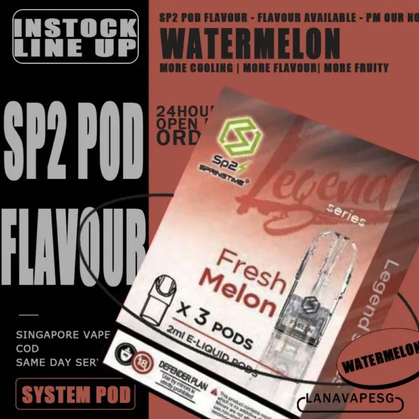 SP2 POD - SG VAPE SHOP COD SP2 Pod  starter kit comes with rechargeable SP2s device usb Type C cable. The magnet on both battery and pod cartridge for easy plug and play. Specifications : Nicotine 3% Capacity 2ml per pod Package Included : 1 Pack of 3 pods ⚠️SP2 POD COMPATIBLE DEVIE WITH⚠️ DARK RIDER 3S DEVICE DD CUBE INSTAR DEVICE RELX CLASSIC DEVICE SP2 BLTIZ DEVICE SP2 LEGENG SERIES DEVICE SP2 M SERIES DEVICE WUUZ DEVICE ZEUZ DEVICE ⚠️SP2 POD FLVAOUR AVAILABLE⚠️ 100 Plus Alpha Classic Baby Taro Bubblegum x Lime Cola Double Mint Green Bean Green Tea Guava Heineken Iced Coffee Jasmine Green Tea Long Jing Tea Lemonade Lychee Mango Orange Passion Fruit Peach Peach Oolong Pineapple Pure Lychee Rootbeer Rose Tea Ruby Strawberry Tie Guan Yin Tropical Pear Tropical SG (Fruit Punch) Watermelon White Grape Winter Tobacco Gummy Honeydew Grapefruit Jasmine Tea SG VAPE COD SAME DAY DELIVERY , CASH ON DELIVERY ONLY. ORDER BEFORE 5PM , SAME DAY NIGHT SLOT 7PM – 10PM RECEIVED PARCEL. TAKE BULK ORDER /MORE ORDER PLS CONTACT US : LANAVAPESG WHATSAPP VIEW OUR DAILY NEWS INFORMATION VAPE : LANAVAPESG CHANNEL