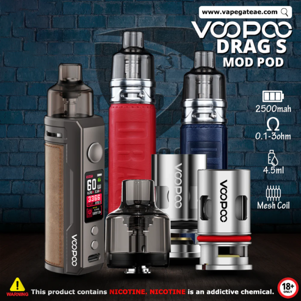 VOOPOO DRAS S - ( LANA VAPE SG ) FEATURES: New Generation GENE.TT Chip Original SCORE Ranking Mode 2500mAh Built in Battery 5-60W Adjustable Power Innovative Infinite Airflow System Compatible with All PnP Coils SPECIFICATIONS: Size: 116 x 33 x 28mm Capacity: 4.5ml Material: PCTG Resistance: 0.2Ω（PnP-VM5） 0.3Ω（PnP-VM1） PACAKGE INCLUDES: 1 x DRAG S Device 1 x DRAG S Replacement Pod 4.5ml 1 x PnP-VM1，0.3Ω 1 x PnP-VM5，0.2Ω 1 x Type-C Cable 1 x User Manual 1 x Warranty Card 1 x Chip Card ⚠️AVAILABLE COLOR⚠️ Retro Silver White Silver Dark Grey Galaxy Blue Carbon Fiber Iron Knight Classic Mashup Chestnut Dark Knight Silver Knight Bronze Knight Marsala Silver Red Silver Blue SG VAPE COD SHOP, CASH ON DELIVERY ONLY. FOR ALL VAPE MOD ONLY PRE-ORDER 7DAYS - 10DAYS WITHIN IN. TAKE BULK ORDER /MORE ORDER PLS CONTACT US : LANAVAPESG WHATSAPP VIEW OUR DAILY NEWS INFORMATION VAPE : LANAVAPESG CHANNEL