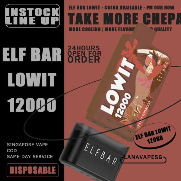 ELF BAR LOWIT 12000 PUFFS DISPOSABLE - SG VAPE SHOP COD ELF BAR LOWIT 12000 PUFFS DISPOSABLE in our Singapore Store - Lana Vape Sg Ready Stock , Get it now with us and same day delivery ! The Elfbar lowit is Mesh Coil QUAQ boasts an impressive capacity of up to 12,000 puffs! FEATURES : 5% Nic Strength Visible Battery Volume by 3-Colour LED Indicator: (Green: 70%-100%) (Blue: 29%-69%) (Red: Less than 29%) Type-C Charging Port Design 500mAh Battery Capacity ⚠️ELF BAR LOWIT 12000 BATERRY AVAILABLE COLOR⚠️ BLACK BLUE YELLOW PURPLE RED ⚠️ELF BAR LOWIT 12000 REFILLED AVAILABLE FLAVOUR⚠️ Melon Honeydew Mango Peach Watermelon Ribina Summer Hawaii Strawberry Ice Cream Blue Ice Strawberry Mango Apple Blackcurrant Mango Yakult Strawberry Lychee SG VAPE COD SAME DAY DELIVERY , CASH ON DELIVERY ONLY. ORDER BEFORE 5PM , SAME DAY NIGHT SLOT 7PM – 10PM RECEIVED PARCEL. TAKE BULK ORDER /MORE ORDER PLS CONTACT US : LANAVAPESG WHATSAPP VIEW OUR DAILY NEWS INFORMATION VAPE : LANAVAPESG CHANNEL