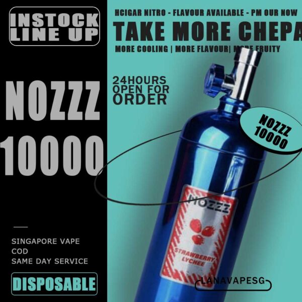 NOZZZ VAPE 10000 DISPOSABLE - VAPE SG NOZZZ 10K Puff is a Malaysia E-Cigarette Vape specially produced to suits the malaysian taste buds with rich aromas and deliciuos flavors. Specification : 50mg (5%) Capacity – 20ml 600mAh Adjustable Airflow ⚠️NOZZZ VAPE 10000 FLAVOUR LIST⚠️ Blueberry Ice Cream Strawberry Kiwi Strawberry Lychee Blueberry Kiwi Blueberry Mango Lychee Ice Cream Sirap Bandung Strawberry Mango Grape Bomb Honeydew Super Mango Taro Ice Cream Yakult SG VAPE COD SAME DAY DELIVERY , CASH ON DELIVERY ONLY. ORDER BEFORE 5PM , SAME DAY NIGHT SLOT 7PM – 10PM RECEIVED PARCEL. TAKE BULK ORDER /MORE ORDER PLS CONTACT US : LANAVAPESG WHATSAPP VIEW OUR DAILY NEWS INFORMATION VAPE : LANAVAPESG CHANNEL