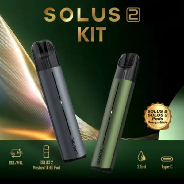 SMOK SOLUS 2 KIT - ( LANA VAPE SG ) The SMOK SOLUS 2 is very similar to the original so would be a good step up as it offers even quicker recharge times thanks to the new USB-C charging set up. It is also compatible with the old SOLUS pods so if you still have some left over, they will still work with this kit. The draw makes it suitable for both MTL and RDL vapers. Plus, the easy setup and great value means it is the ideal choice for disposable users who want to save money. Specification and Features: Pod capacity. 2ml. Coil resistance. 0.9ohm meshed. Battery capacity. 700mAh. Max output. 15W. Output voltage. 3.1-4.2V. Resistance range. 0.8-3.0ohm. Dimensions. 107mm x 21.5mm. Weight. 32.5g. Package Included: 1 x SMOK SOLUS 2 pod kit 1 x SOLUS 2 meshed pod 1 x USB-C charging cable 1 x User manual ⚠️AVAILABLE COLOR⚠️ Black Grey Sliver Mocha Gold Ocean Green Lake Blue SG VAPE COD SAME DAY DELIVERY , CASH ON DELIVERY ONLY. ORDER BEFORE 5PM , SAME DAY NIGHT SLOT 7PM – 10PM RECEIVED PARCEL. TAKE BULK ORDER /MORE ORDER PLS CONTACT US : LANAVAPESG WHATSAPP VIEW OUR DAILY NEWS INFORMATION VAPE : LANAVAPESG CHANNEL