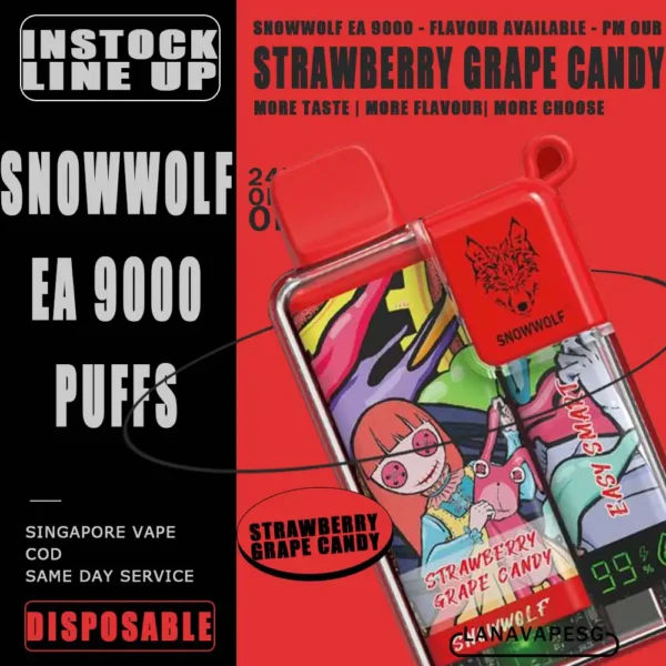 SNOWWOLF EA EASY SMART 9000 - STRAWBERRY GRAPE CANDY