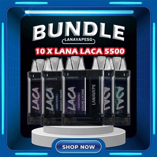 10 X LANA LACA 5500 DISPOSABLE LANA Laca Disposable Pod come completely energized out of the box with a 600mAh battery, allowing you to appreciate 5500 puffs in a large number of various flavors. This stylish vape disposable also features 12mL of 3.5% salt nicotine e-liquid, is fully disposable for maximum convenience. Features: Nicotine 35mg (3.5%) Approx. 5500 puffs Capacity 12ml Rechargeable Battery 600mAh Charging Port: Type-C Package Included: 10 X Pcs LANA LACA 5500 FREE DELIVERY LANA LACA 5500 FLAVOUR LINE UP : Watermelon Grape Apple Lemon Sparkling Wine Iced Cola Solero Ice Cream Jasmine Green Tea Vitagen Yogurt Tropical Fruit Mixed Fruit Grape Apple Champagne Cool Mint Peach Tie Guan Yin CanTaloupe Strawberry Watermelon PassionFruit Rootbeer Lychee SG VAPE COD SAME DAY DELIVERY , CASH ON DELIVERY ONLY. ORDER BEFORE 5PM , SAME DAY NIGHT SLOT 7PM – 10PM RECEIVED PARCEL. TAKE BULK ORDER /MORE ORDER PLS CONTACT US : LANAVAPESG WHATSAPP VIEW OUR DAILY NEWS INFORMATION VAPE : LANAVAPESG CHANNEL