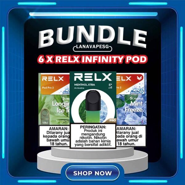 6 X RELX INFINITY POD Get 6 boxes of RELX Infinity Pod with amazing price 1 Box 3pcs, Total 18pcs FREE DELIVERY Compatible Device : RELX Infinity RELX Infinity 2 RELX Artisan RELX Phantom RELX Essential LANA Infinity DD CUBE Flavour Available List : Blueberry Splash – Blueberry Classic Tobacco (5%) Crisp Green – Green Apple Dark Sparkle – Cola Coke Exotic Passion – Passion Fruit Extra Menthol – Mint (5%) Fragrant Fruit – Lychee Fresh Red – Watermelon Fresh Zest – Lemon Zest Golden Crystal – Honey Grapefruit Golden Heart – Strawberry Golden Slice – Mango Hawaiian Sunshine – Pineapple Iced Black Tea Iced Latte Jasmine Green Tea Long Jing Ice Tea Ludou Ice – Green Bean Mellow Melody – Honeydew Melon Mint Freezy (5%) Oolong Ice Tea Orchard Rounds – Fresh Peach Rich Tobacco (5%) Root Brew – Rootbeer Strawberry Burst (3.5%) Sunny Sparkle – Orange Sunset Paradise – Guava Tangy Green – Grape Apple Tangy Purple – Grape Taro Scoop Thai Milk Tea White Coffee White Freeze – Icy Slush Zesty Menthol – Lemon Mint (5%) Zesty Sparkle – Sprite SG VAPE COD SAME DAY DELIVERY , CASH ON DELIVERY ONLY. ORDER BEFORE 5PM , SAME DAY NIGHT SLOT 7PM – 10PM RECEIVED PARCEL. TAKE BULK ORDER /MORE ORDER PLS CONTACT US : LANAVAPESG WHATSAPP VIEW OUR DAILY NEWS INFORMATION VAPE : LANAVAPESG CHANNEL