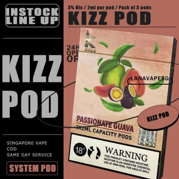 KIZZ POD - VAPE SG The KIZZ POD is a brand new pod flavour compatible with all first generation device. Pre-filled with 2ml capacity nicotine salt with various fruity flavor. Specifications : Nicotine 3% Capacity 2ml per pod Package Included : Pack of 3 pods Compatible With Device : RELX Device DD3s Device DD Cube Device DD Touch Device Instar Device R-one Device ⚠️KIZZ POD FLAVOUR LIST⚠️ Energy Icy Blueberry Passionate Guava Berry Punch Taro Ice Cream Chewing gum Icy Green Bean Icy Cola Kopi O Icy Passion Banana Milkshake Fuji Apple Paddle Popsicle Tie Guan Yin Hami Melon Icy Strawberry Eclipse (Spearmint) Yakult Fruit Punch Brown Sugar Boba Icy Kiwi Pistachio Ice Cream Azuki Red Bean Ice Cream Apple Margarita Banana Strawberry Aloe Vera Mango Cotton Candy PopCorn Mango Lime Peach Oolong Strawberry Milk Icy Peach Icy Grape Icy Teh O Mango Pineapple Icy Mango Bubblegum Sjora Mango Peach White Rabbit Candy Gummy Bear Salted Caramel Orange Smoothie Strawberry Kiwi Watermelon Honeydew Hi-Chew Grape Icy Watermelon Tobacco SG VAPE COD SAME DAY DELIVERY , CASH ON DELIVERY ONLY. ORDER BEFORE 5PM , SAME DAY NIGHT SLOT 7PM – 10PM RECEIVED PARCEL. TAKE BULK ORDER /MORE ORDER PLS CONTACT US : LANAVAPESG WHATSAPP VIEW OUR DAILY NEWS INFORMATION VAPE : LANAVAPESG CHANNEL