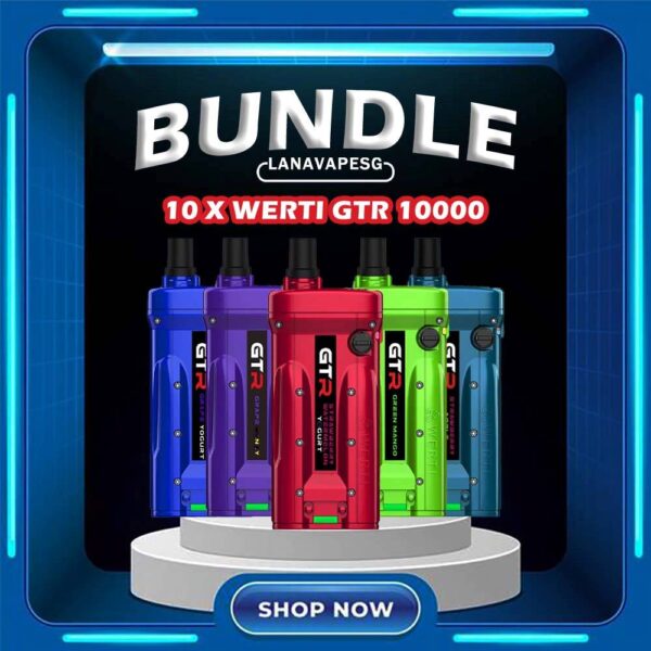 10 X WERTI GTR 10000 DISPOSABLE 10 X WERTI GTR 10000 DISPOSABLE FREE DELIVERY The new WERTI GTR 10000 Puff Disposable Vape is available in Vape Singapore . With an eye striking design taking inspiration from sports cars and racing culture and with a huge tank liquid enough for 10,000 puff, this disposable pod is ideal for individuals that desire something smooth and attractive. 650 mah rechargeable Type C battery with 1.0 mesh coil. Specification : Nicotine : 5% Battery : 650mAh Charging : Rechargable with Type C Adjustable : Airflow ⚠️WERTI GTR 10000 FLAVOUR LIST⚠️ Green Mango Honeydew Melon Cola Peach Mango Mango Kuinine Mix Berry Yakult Grape Yogurt Blackcurrant Yakult Triple Mint Popcorn Yakult Strawberry Yakult Original Cheesecake Grape Candy Sirap Bandung Strawberry Watermelon Yogurt Strawberry Apple SG VAPE COD SAME DAY DELIVERY , CASH ON DELIVERY ONLY. ORDER BEFORE 5PM , SAME DAY NIGHT SLOT 7PM – 10PM RECEIVED PARCEL. TAKE BULK ORDER /MORE ORDER PLS CONTACT US : LANAVAPESG WHATSAPP VIEW OUR DAILY NEWS INFORMATION VAPE : LANAVAPESG CHANNEL