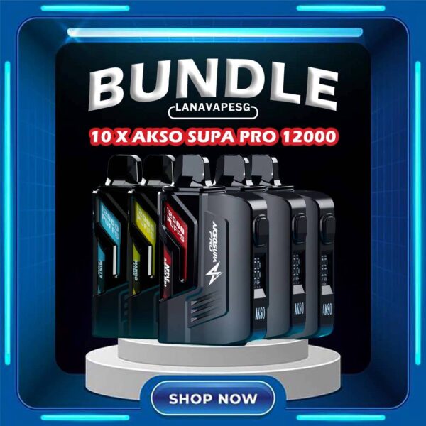 10 X AKSO SUPA PRO 12000 DISPSOABLE Package Include : 10 X AKSO SUPA PRO 12000 DISPSOABLE FREE DELIVERY The Akso Supa Pro 12K Disposable in our Vape Singapore Store , Ready Stock on sale , Get it now with us and same day delivery ! Experience vaping with the epitome of Supa Pro close pod systems. It has the power of advanced chip sets to elevate your satisfaction with the booster button, and ensures safety with the child lock feature. Stay informed with precise indicators for battery and liquid levels. Your ultimate vaping journey awaits! Stay tuned! Specification : Puffs : 12000 Coil : Mesh coil Battery Capacity : Type-C Rechargeable Nicotine Strength : 5% ⚠️AKSO SUPA PRO 12000 STARTER KIT FLAVOUR LIST⚠️ Pomegranate Plum Guava Rootbeer Minty Gum Ice Watermelon Pineapple Orange Mango Lime Triple Mango Peanut Butter Toast Apple Asam Boi Blackcurrant Yakult Grape Nutty Tobacco Pineapple Mango SG VAPE COD SAME DAY DELIVERY , CASH ON DELIVERY ONLY. ORDER BEFORE 5PM , SAME DAY NIGHT SLOT 7PM – 10PM RECEIVED PARCEL. TAKE BULK ORDER /MORE ORDER PLS CONTACT US : LANAVAPESG WHATSAPP VIEW OUR DAILY NEWS INFORMATION VAPE : LANAVAPESG CHANNEL