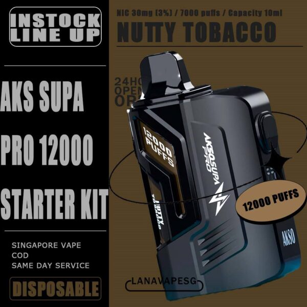 AKSO SUPA PRO 12K Disposable The Akso Supa Pro 12K Disposable Has 12000 Puffs in our Vape Singapore Store , Ready Stock on sale , Get it now with us and same day delivery ! Experience vaping with the epitome of Supa pro 12000 close pod systems. It has the power of advanced chip sets to elevate your satisfaction with the booster button, and ensures safety with the child lock feature. Stay informed with precise indicators for battery and liquid levels. Your ultimate vaping journey awaits! Stay tuned! The Disposable Has 12000 puffs and available 12 pcs flavour stock . Specification : Puffs : 12000 Coil : Mesh coil Battery Capacity : Type-C Rechargeable Nicotine Strength : 5% ⚠️AKSO SUPA PRO 12000 STARTER KIT FLAVOUR LIST⚠️ Pomegranate Plum Guava Rootbeer Minty Gum Ice Watermelon Pineapple Orange Mango Lime Triple Mango Peanut Butter Toast Apple Asam Boi Blackcurrant Yakult Grape Nutty Tobacco Pineapple Mango SG VAPE COD SAME DAY DELIVERY , CASH ON DELIVERY ONLY. ORDER BEFORE 5PM , SAME DAY NIGHT SLOT 7PM – 10PM RECEIVED PARCEL. TAKE BULK ORDER /MORE ORDER PLS CONTACT US : LANAVAPESG WHATSAPP VIEW OUR DAILY NEWS INFORMATION VAPE : LANAVAPESG CHANNEL