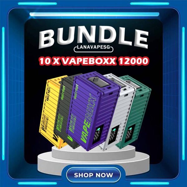 10 X VAPEBOXX 12000 / 12K DISPOSABLE Package Include : 10 X VAPEBOXX 12000 /12K DISPOSABLE FREE DELIVERY The VAPEBOXX 12k Has 12000 Puffs in our Vape Singapore Store , Ready Stock on sale , Get it now with us and same day delivery ! The VapeBoxx By Vault Vape , is a Adjustable Airflow with Type-C Fast Charging Kontainer Container and the Vape boxx available Nicotine 50mg 5%. Specifition : Smart Screen Display Hidden Foldable TIP Explosive Cloud Adjustable Airflow Convenient Landyard Compatible ⚠️VAPEBOXX 12000 DISPOSABLE FLAVOUR LIST⚠️ Double Mango Energy Bull Grape Apple Grape Yogurt Gummy Bear Hazelnut Coffee Honeydew Melon Mixed Fruit Original Yakult Solero Ice Cream Sour Bubblegum Strawberry Ice Cream Grape Sparkling Lychee Sparkling Green Apple Sparkling Watermelon Bubblegum Blackcurrant Grape Kiwi Strawberry Apple SG VAPE COD SAME DAY DELIVERY , CASH ON DELIVERY ONLY. ORDER BEFORE 5PM , SAME DAY NIGHT SLOT 7PM – 10PM RECEIVED PARCEL. TAKE BULK ORDER /MORE ORDER PLS CONTACT US : LANAVAPESG WHATSAPP VIEW OUR DAILY NEWS INFORMATION VAPE : LANAVAPESG CHANNEL